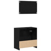 Badkamermeubel met spiegel spaanplaat zwart eiken 8