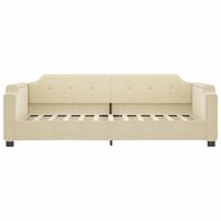 Slaapbank 100x200 cm stof cr&egrave;mekleurig 3