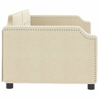 Slaapbank 100x200 cm stof cr&egrave;mekleurig 4