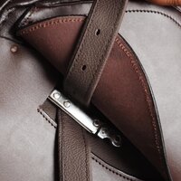 Echt lederen paardrijzadel 16&quot; 14 cm (5-in-1 set, bruin) 9