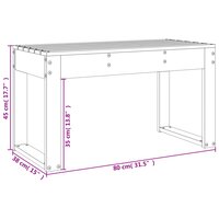 Tuinbank 80x38x45 cm massief grenenhout wit 8