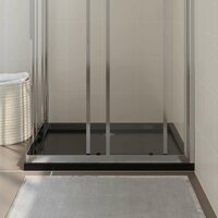 Douchebak rechthoekig 80x90 cm ABS zwart 3