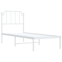 Bedframe met hoofdbord zonder matras metaal wit 75x190 cm 4