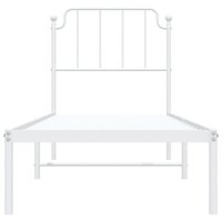 Bedframe met hoofdbord zonder matras metaal wit 75x190 cm 5
