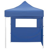 Partytent met 2 zijwanden inklapbaar 2x2 m staal blauw 2