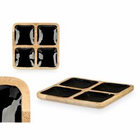 Dienblad met Vakjes GiftDecor MALI-991 B Zwart 31 x 3 x 31 cm (6 Stuks) 3