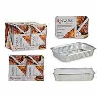 Dienbladenset Kinvara 82176 Zilverkleurig Aluminium 2,3 L 21 x 6 x 30,5 cm (12 Stuks) 2
