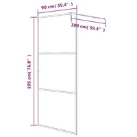 Inloopdouchewand 90x195 cm mat ESG-glas zwart 7