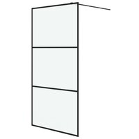 Inloopdouchewand 100x195 cm mat ESG-glas zwart 2