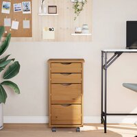 Ladekast MOSS verrijdbaar massief grenenhout honingbruin 3