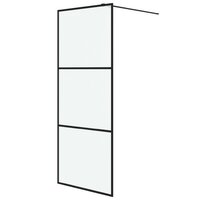 Inloopdouchewand 80x195 cm mat ESG-glas zwart 2