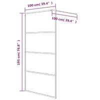Inloopdouchewand 100x195 cm transparant ESG-glas wit 7
