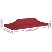 Partytentdak 270 g/m&sup2; 6x3 m bordeauxrood 6