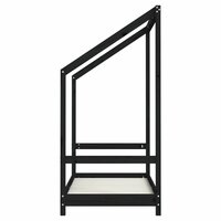 Kinderbedframe 70x140 cm massief grenenhout zwart 5