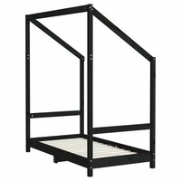 Kinderbedframe 70x140 cm massief grenenhout zwart 6