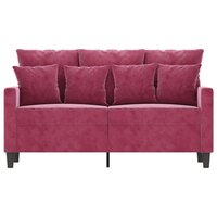 Tweezitsbank 120 cm fluweel wijnrood 3