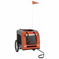 Hondenfietstrailer oxford stof en ijzer oranje en grijs 3
