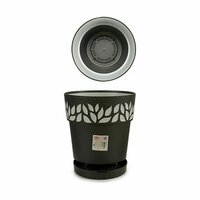 Zelfwaterende bloempot Stefanplast Cloe Antraciet Plastic 25 x 25 x 25 cm (6 Stuks) 3