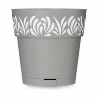 Zelfwaterende bloempot Stefanplast Gaia Grijs Plastic 19 x 19 x 19 cm (12 Stuks) 3