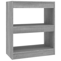 Boekenkast/kamerscherm 60x30x72 cm grijs sonoma eikenkleurig 2