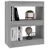 Boekenkast/kamerscherm 60x30x72 cm grijs sonoma eikenkleurig 4