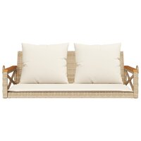 Schommelbank met kussens 109x62x40 cm poly rattan beige 4