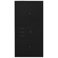 Kantoorkast 90x40x180 cm staal zwart 2