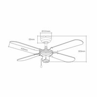 Plafondventilator EDM 33802 B&aacute;ltico Wit 50 W &oslash; 102 cm 2