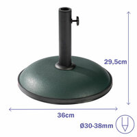 Marbueno Base Parasol Rond Cement 36x29,5 cm 11KG Groen Tuin, Zwembad, Terras 10443 2