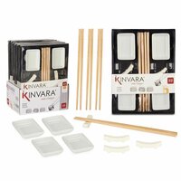 Sushi set Kinvara 1249SJ4111 Wit Bamboe Porselein (12 Onderdelen) (6 Stuks) 3