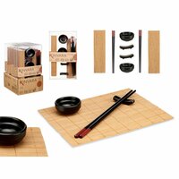 Sushi set Kinvara SJ4702 Zwart Natuurlijk Bamboe Porslin (8 Onderdelen) (6 Stuks) 3