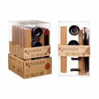 Sushi set Kinvara SJ4702 Zwart Natuurlijk Bamboe Porslin (8 Onderdelen) (6 Stuks) 4