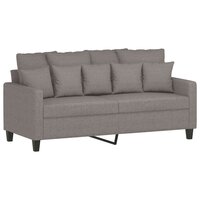 3-delige Loungeset met kussens stof taupe 4