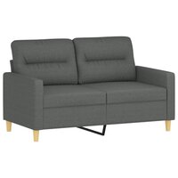 2-delige Loungeset met kussens stof donkergrijs 3