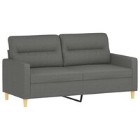 2-delige Loungeset met kussens stof donkergrijs 4