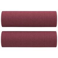 Driezitsbank met sierkussens 180 cm stof wijnrood 5