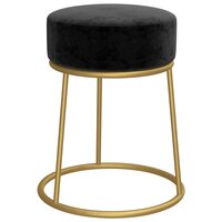 Hocker rond fluweel zwart 2