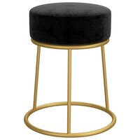 Hocker rond fluweel zwart 3