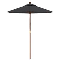 Parasol met houten paal 196x231 cm zwart 3