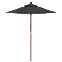 Parasol met houten paal 196x231 cm zwart 4