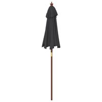 Parasol met houten paal 196x231 cm zwart 5