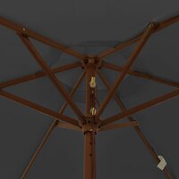 Parasol met houten paal 196x231 cm zwart 6