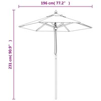 Parasol met houten paal 196x231 cm zwart 8
