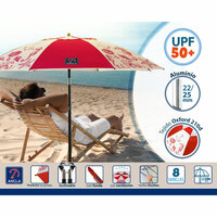 Strandparasol Rood &Oslash; 200 cm SPF50+ Navy 3