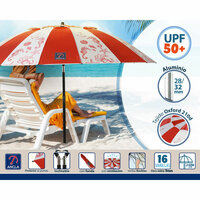 Strandparasol Rood &Oslash; 220 cm SPF50+ Navy 3