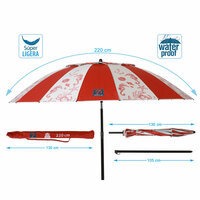 Strandparasol Rood &Oslash; 220 cm SPF50+ Navy 5