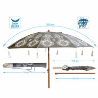 Strandparasol Grijs &Oslash; 200 cm SPF50+ Boho 5