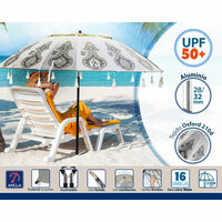 Strandparasol Wit &Oslash; 220 cm SPF50+ Boho 3