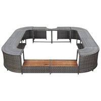 Spa-ombouw vierkant 268x268x55 cm poly rattan grijs 3