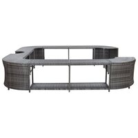 Spa-ombouw vierkant 268x268x55 cm poly rattan grijs 4